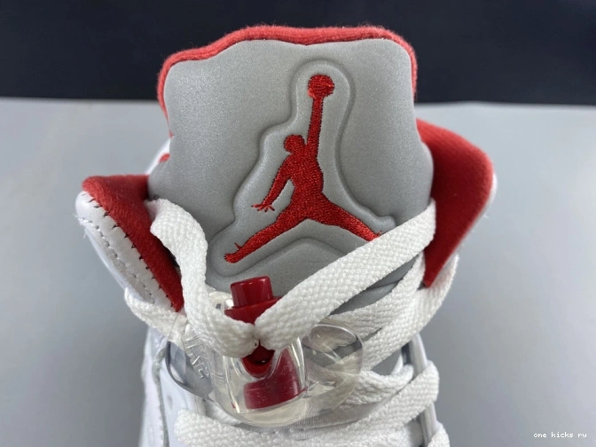 Chep Onekick Fire Jordan Tongue 5 Silver Retro DA1911-102 Red (2020) Air 0825